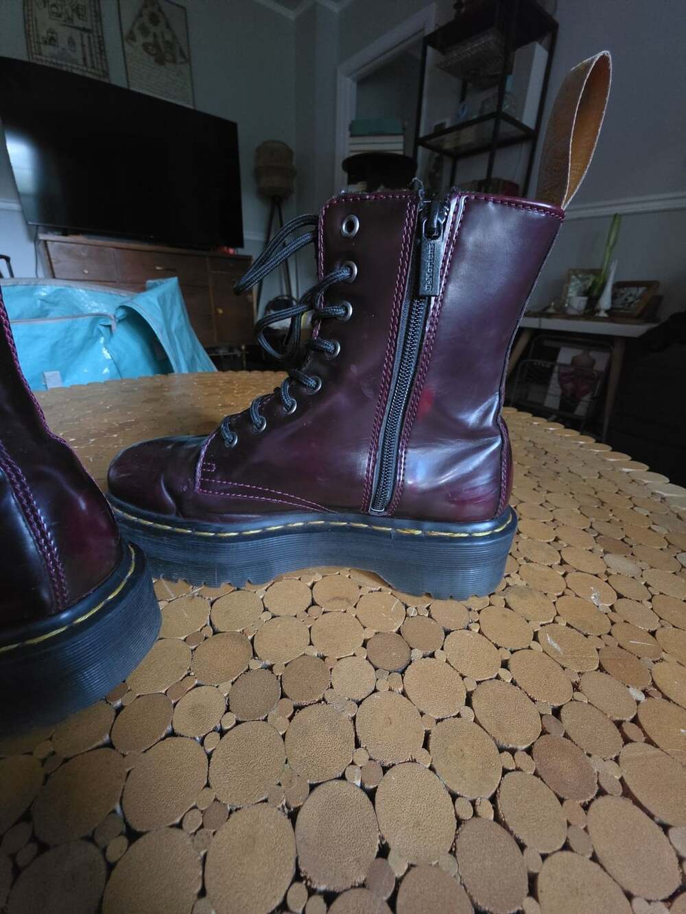 Dr. Martens Vegan Jadon II Cherry Red Platform Boots